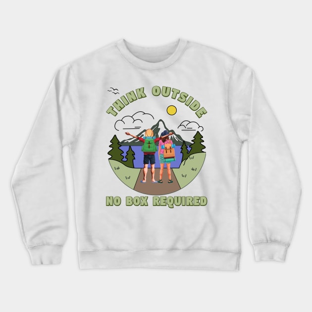 Think Outside - No Box Required Crewneck Sweatshirt by Blended Designs